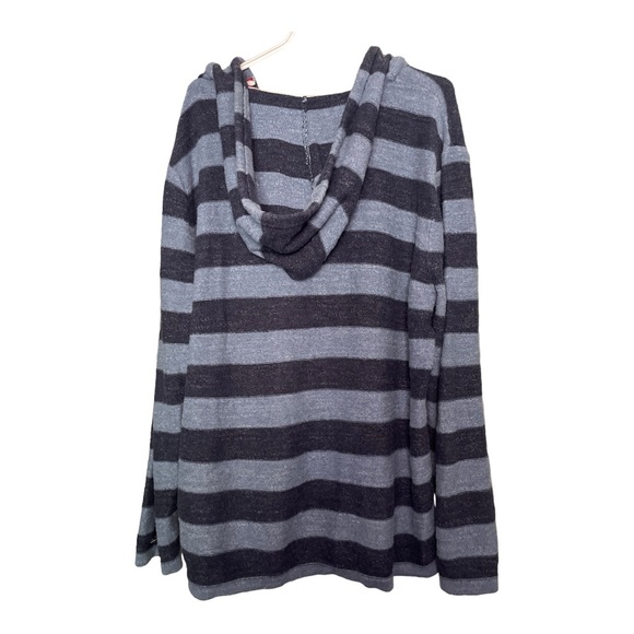TOMMY HILFIGER DENIM MEN'S ROADTRIP STRIPED HOODIE SWEATSHIRT BLUE/NAVY BLUE XXL - Picture 2 of 4